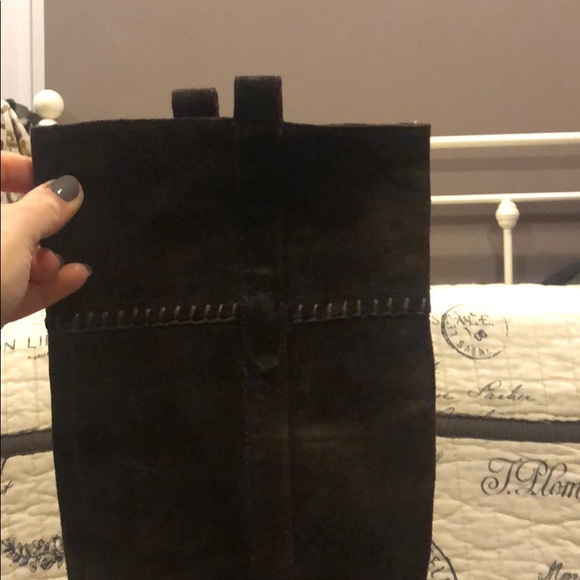 Vintage America Nine West Chocolate Suede Boots - Picture 3 of 4